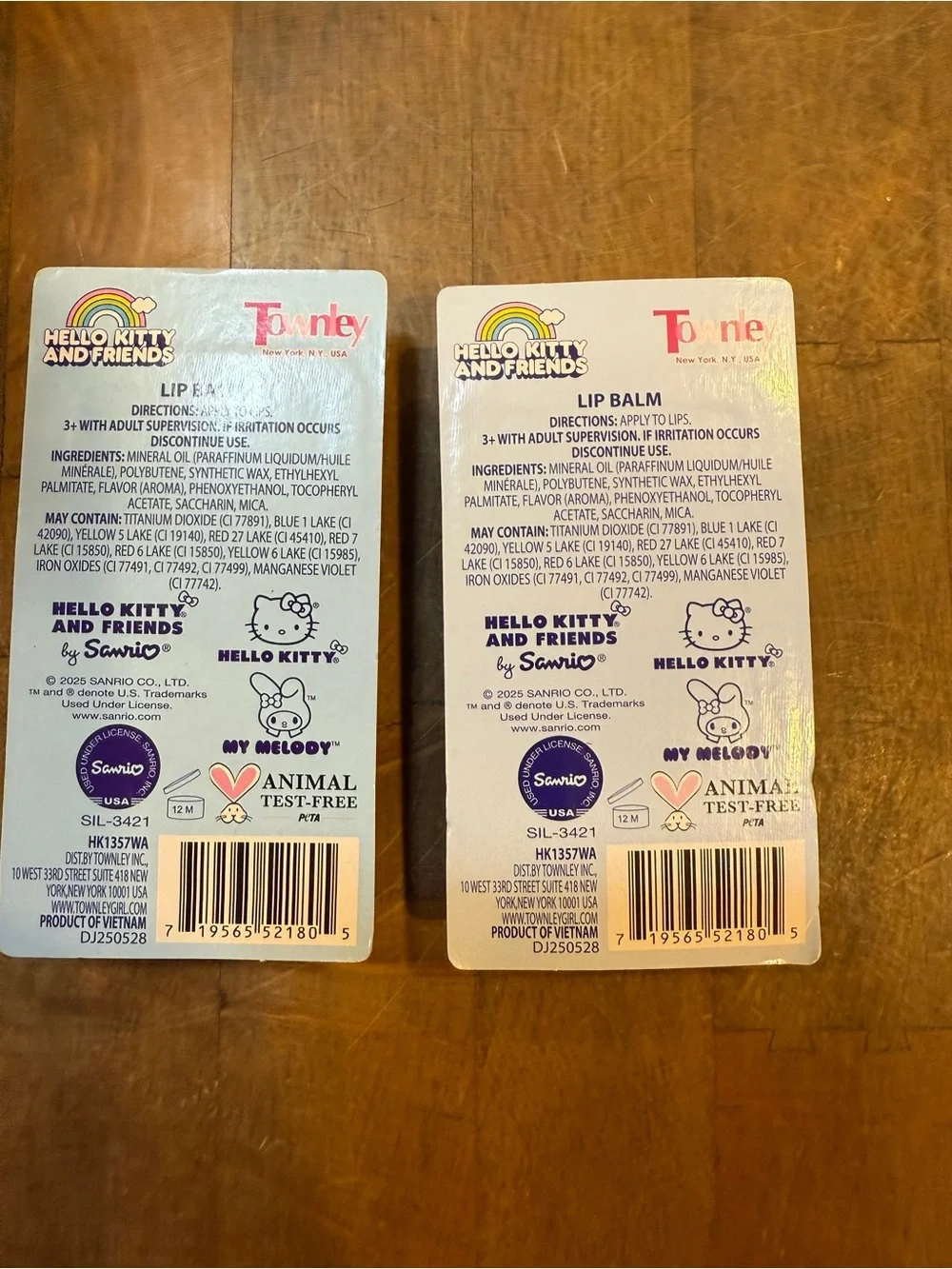 Hello Kitty & Friends Pink + Blue Lip Balm Duo 2 Packs of 2